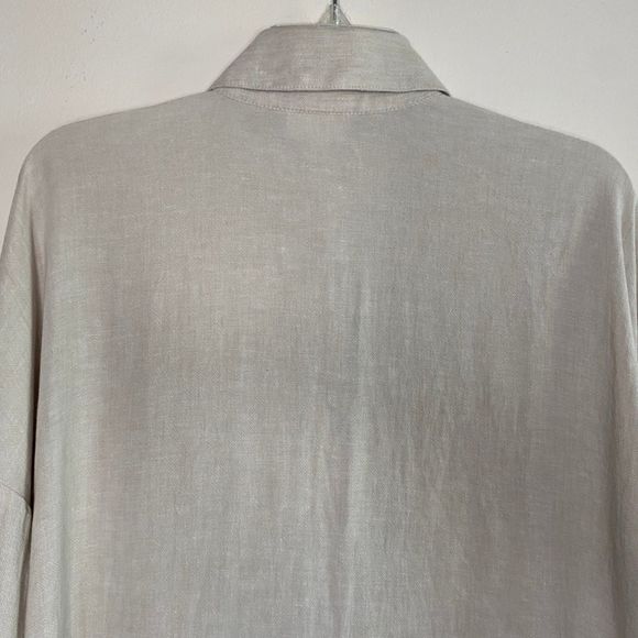 J JILL PURE JILL woman's size small S linen blend button long sleeve tunic top - Picture 4 of 10